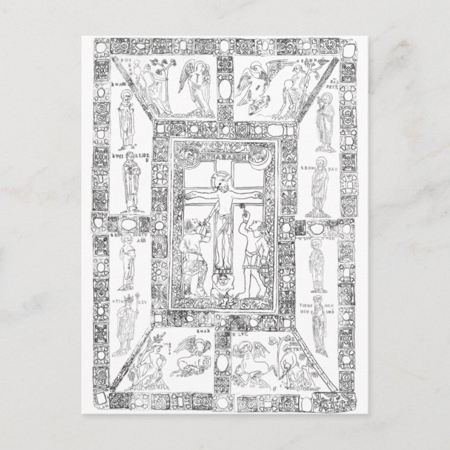 Postal Dibujo del Codex aureus epternacensis (Anverso)