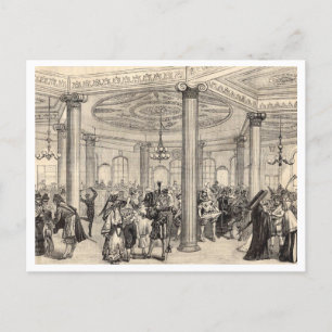 Postal Dibujo del Mardi Gras New Orleans histórico de 187