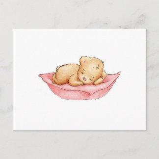 Postal Dibujo del Oso de Teddy Dormido