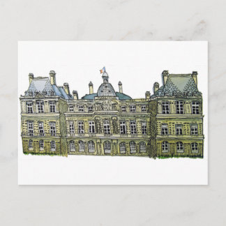 Postal Dibujo del Palacio de Luxemburgo