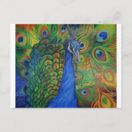 Postal Dibujo del pavo real