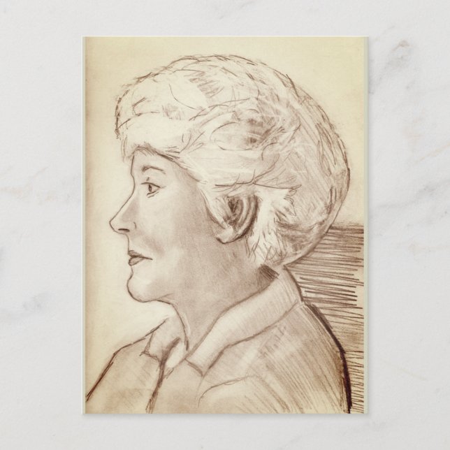 Postal Dibujo del perfil de mamá 2004 (Anverso)