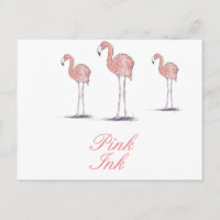 Dibujo divertido de flamencos rosados