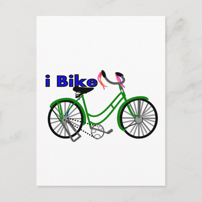 Postal Dibujo en bicicleta 1950 (Anverso)