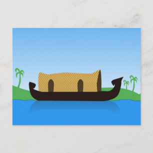 Postal Dibujo en una casa de Kerala