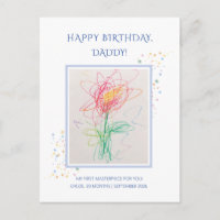 Dibujo infantil Foto Feliz Cumpleaños Papá Recuerd