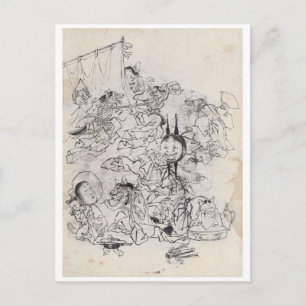 Postal Dibujo japonés antiguo