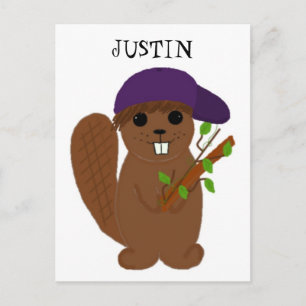 Postal Dibujo Justin Beaver