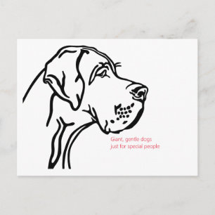 Postal dibujo minimalista de Gran Danés