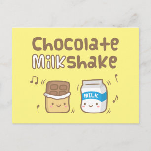 Postal Dibujo Mono De Batido De Chocolate Lindo Para Ella