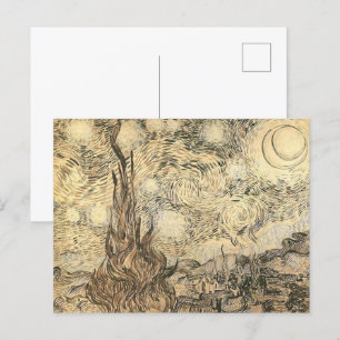 Postal Dibujo nocturno de Vincent van Gogh