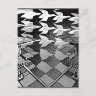 Postal Dibujo original famoso "día y noche"