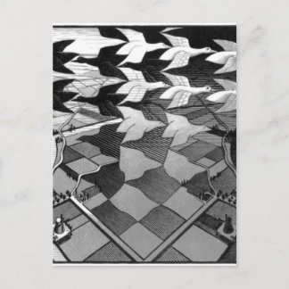 Postal Dibujo original famoso "día y noche"