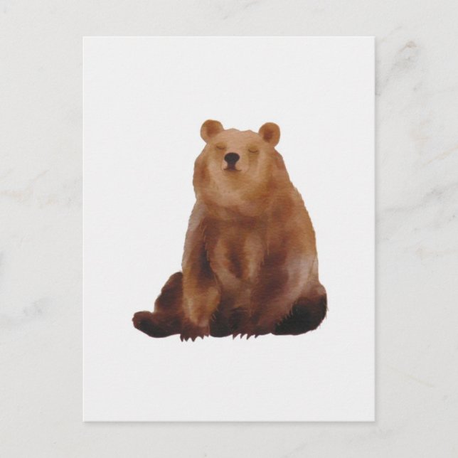 Postal Dibujo oso marrón (Anverso)