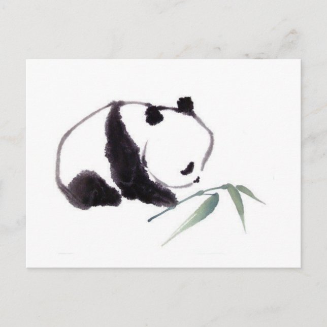 Postal Dibujo panda (Anverso)