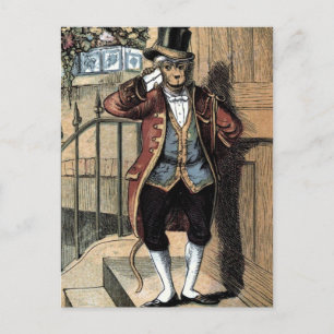 Postal Dibujo vintage: Mono en un traje