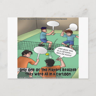 Postal Dibujos animados de tenis divertidos camisetas tar