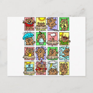 Postal Dibujos animados divertidos del Día de la Marmota
