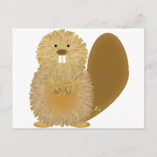 Postal Dibujos de animales adorables: Beaver