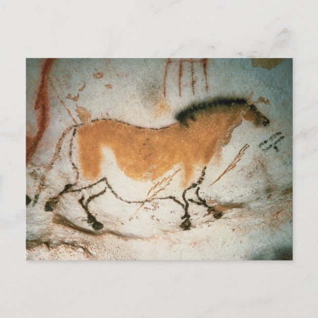 Postal Dibujos de cueva Lascaux Prehistórico francés (Anverso)