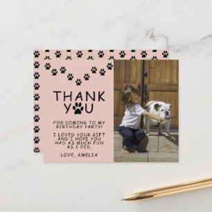 Postal Dibujos de huellas de patas adorables para cumplea