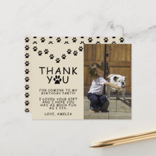Postal Dibujos de huellas de patas adorables para cumplea