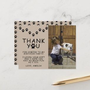 Postal Dibujos de huellas de patas adorables para cumplea