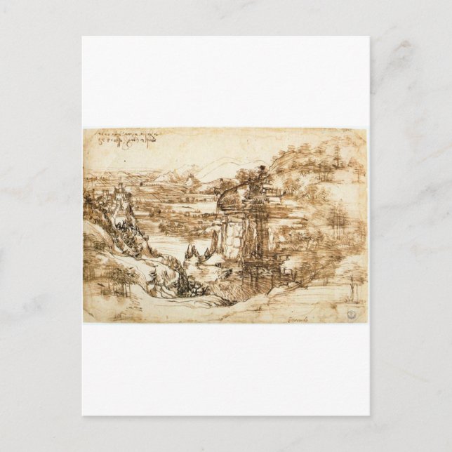 Postal Dibujos de Leonardo da Vinci (Anverso)