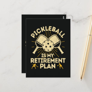 Postal Dibujos Divertidos de Pickleball Mi Plan de Jubila