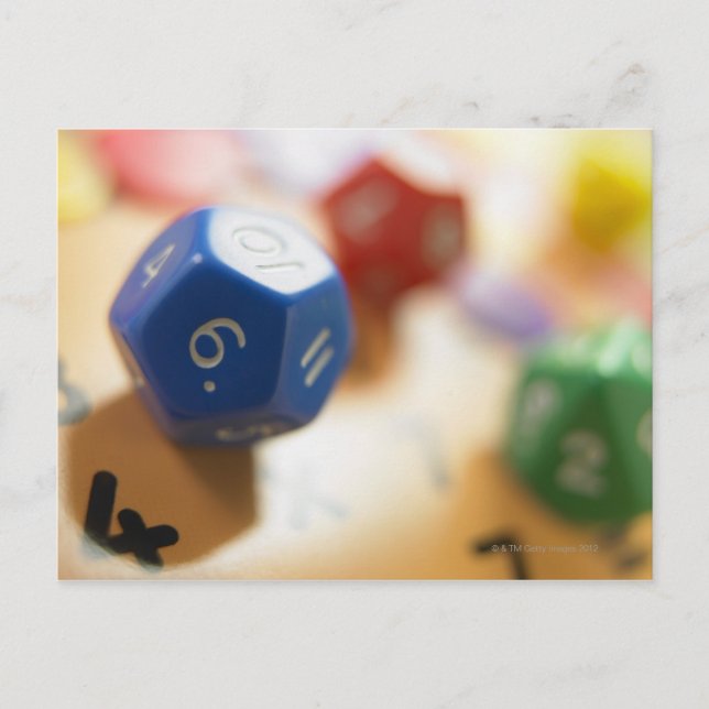 Postal Dice en juego de matemáticas (Anverso)