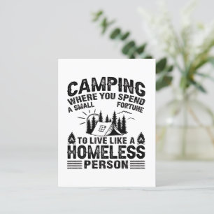 Postal Dichos divertidos de camping