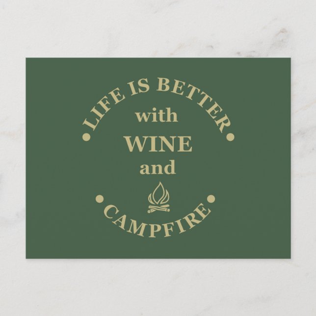 Postal Dichos divertidos de camping y vino (Anverso)