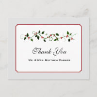 Diciembre Boda de vacaciones Gracias Postcard
