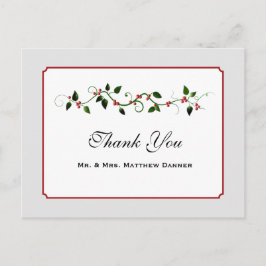 Postal Diciembre Boda de vacaciones Gracias Postcard