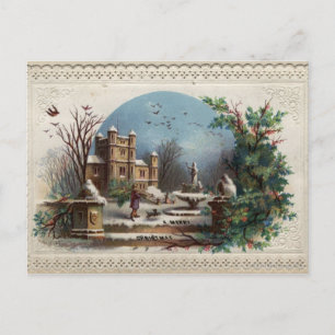 Postal Diciembre de 1872: El jardinero colecciona a holly