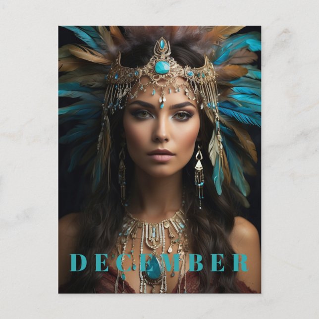 Postal *~* DICIEMBRE Headdress Turquoise Zircon AP53 (Anverso)