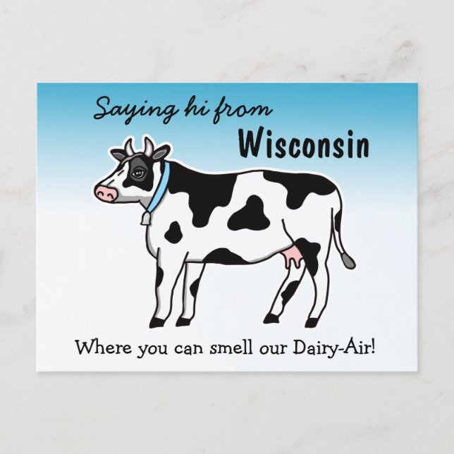 Postal Diciendo su Wisconsin donde puedes oler nuestro lá (Anverso)