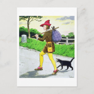 Postal Dick Whittington (1358-1423) y su gato, de 'Pe