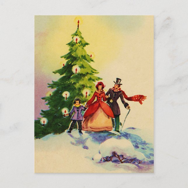 Postal Dickens style Christmas illustration (Anverso)