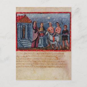 Postal Dido haciendo un sacrificio, de Vergilius Vaticanu
