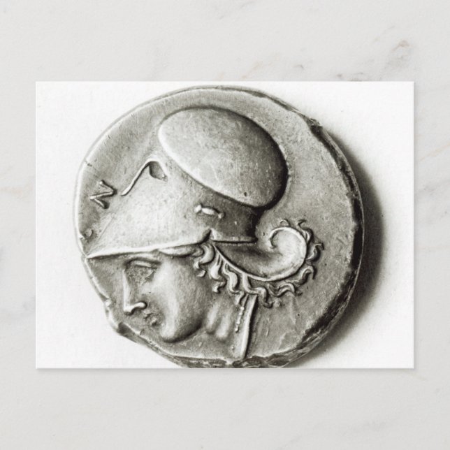 Postal Didracma de Heracles: anverso que representa Atena (Anverso)