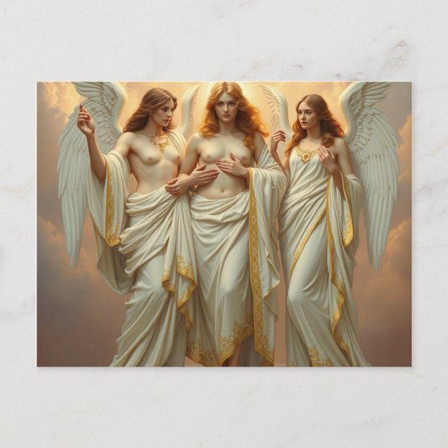 Postal „Die drei heiligen Schutzengel“ (Anverso)