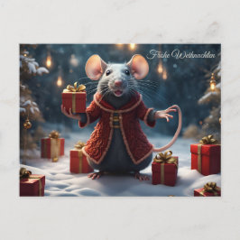Postal Die kl. Ratte wünscht frohe Weihnachten