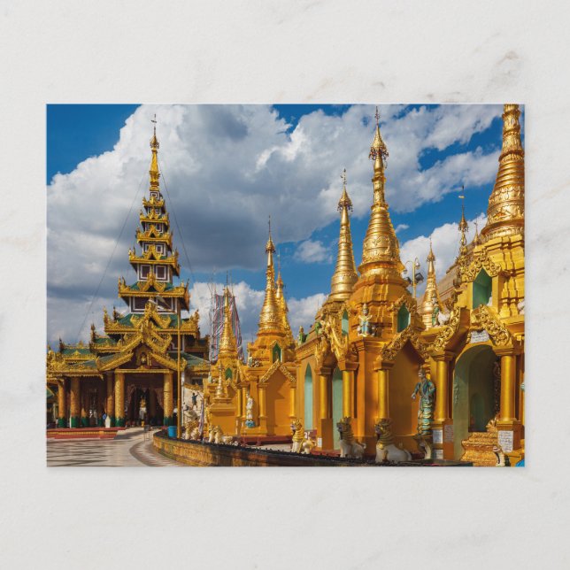 Postal Die Shwedagon Pagode in Rangoon Myanmar Postkarte (Anverso)