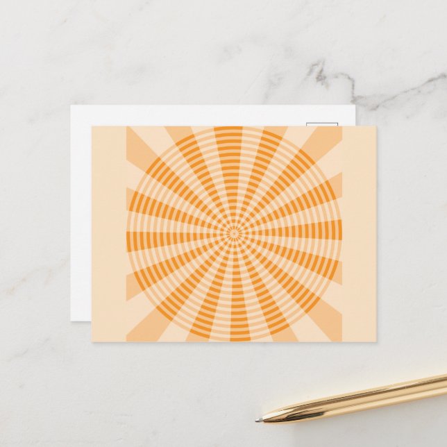 Postal Diente de león, espiral naranja, arte abstracto bo (Anverso/Reverso In Situ)