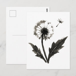 Postal Diente de León Minimalista – Diseño de Naturaleza