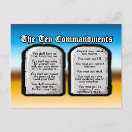 Postal Diez mandamientos de la Santa Biblia, la ley de Di