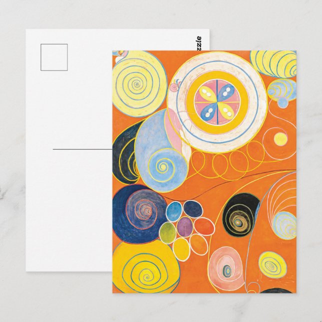Postal Diez mayores, número 3, juventud | Hilma af Klint  (Anverso / Reverso)
