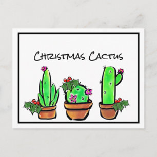 Postal Diferentes fiestas navideñas Cactus cactus succule