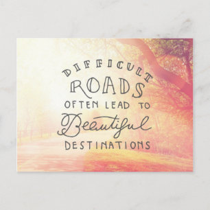 Postal Difícil Camino Lleva A Bellos Destinos